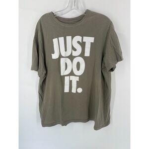Nike Just Do It Graphic T-Shirt‎ Men's XL Olive Green Short Sleeve Tee